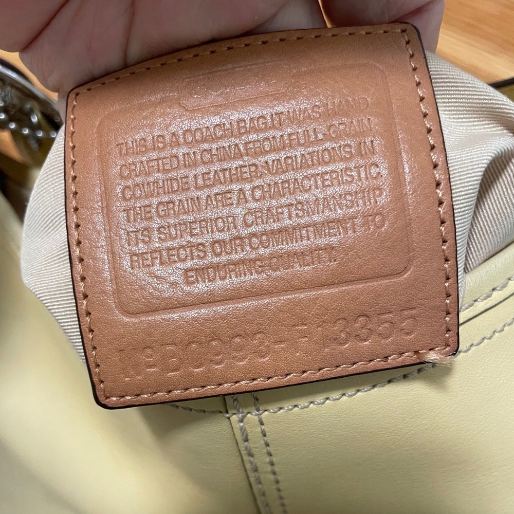 Coach Bleecker Leather Pale Yellow Buckle Flap Crossbody Shoulder Bag - Picture 10 of 12